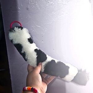 Pre-made furry cow tail